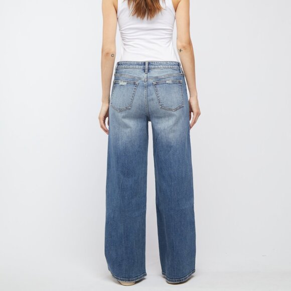 NWT OLIVER LOGAN Madison Wide Leg Mid Rise SUSTAINABLE DENIM Size 29 - Picture 2 of 4
